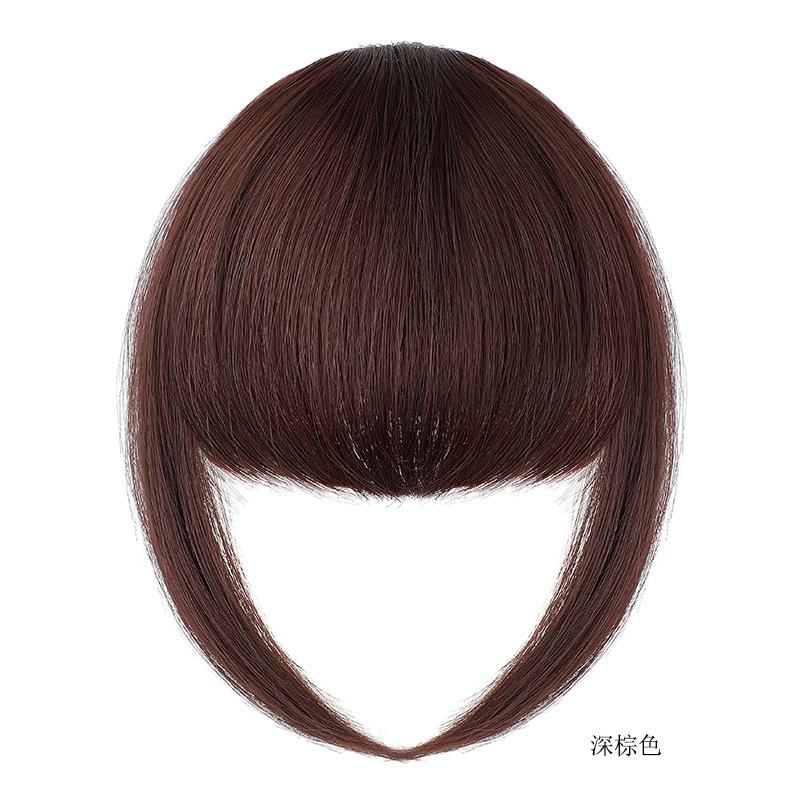 Straight Air Through Blunt Fringe with Clip Bangs Synthetic Hair Extension Heat Resistant Bangs Clip Natural Hairpiece