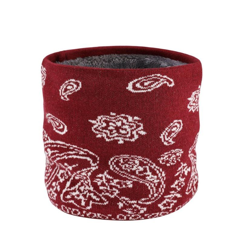 Hot-selling winter velvet warm scarf men's and women's knitted printed totem scarf thickened neck cover