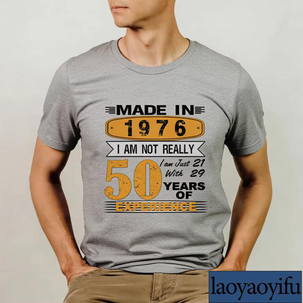 1976 Tee Fiftieth Birthday Shirts 50th Birthday Gift Shirt for Women and Men Vintage 1976 Shirt Gift for 50th Cotton Tshirts