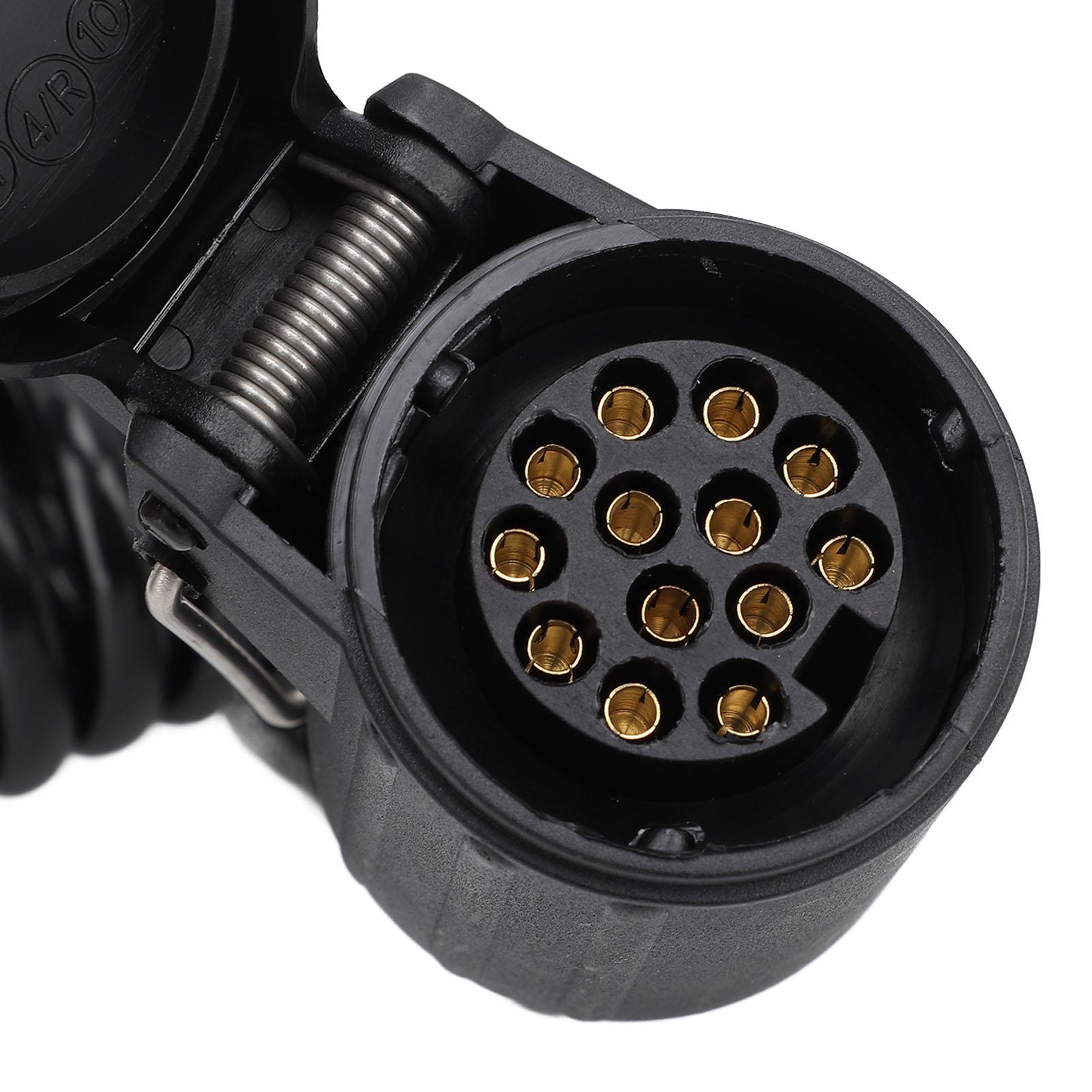 Adapter przyczepy 12V 7-pinowy na 13-pinowy Długość 2m Spiralny Złącze przewodów gniazda przyczepy dla kampera przyczepy łodzi Czarne gray