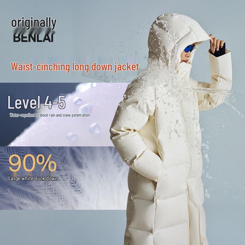 

BENLAI Women s Water-Repellent 90% Down Mid-Length Puffer Jacket L