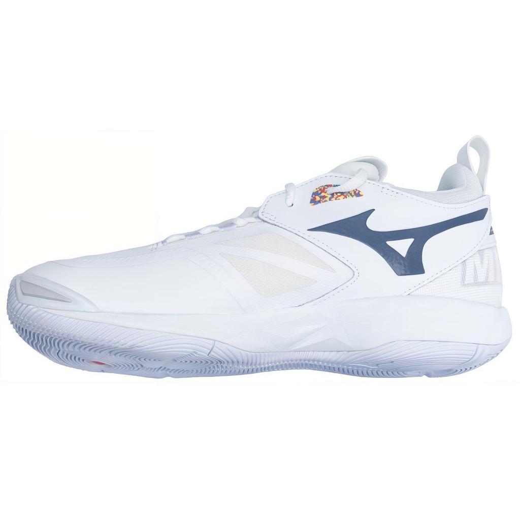 Mizuno Wave Momentum 2 Fabric Shock Absorbing Non-Slip Durable Breathable Low-Top Training Shoes Unisex Sneaker White Blue V1GA211300