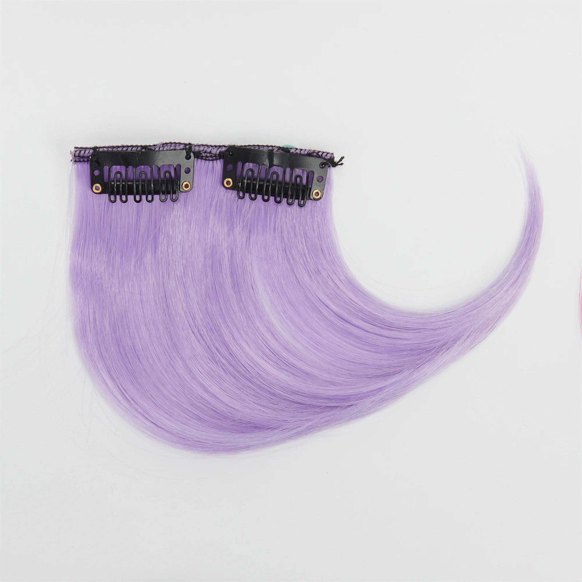 

ALAN EATON Красочные синтетические парики Челка для женщин Наращивание волос Термостойкие шиньоны Короткие густые накладные волосы на заколках