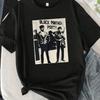 Character and Letter Pattern Round Neck Women T-shirt Short Sleeve Fashion Printing Half Sleeve Shirt Stretch T-shirt