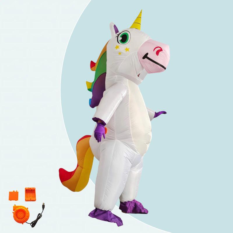 Cross-Border Hot Selling Pegasus Unicorn Halloween Inflatable Costume - Cartoon Cute Party Prop One Size