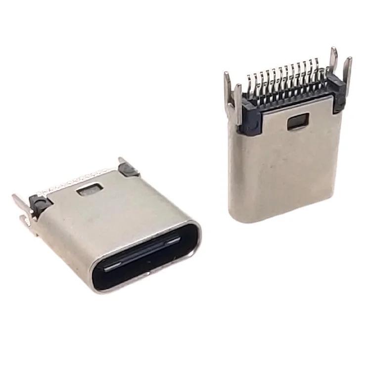 USB Type-C 24P Female Socket 1.0MM CF3.1 9.3MM Clamp Connector
