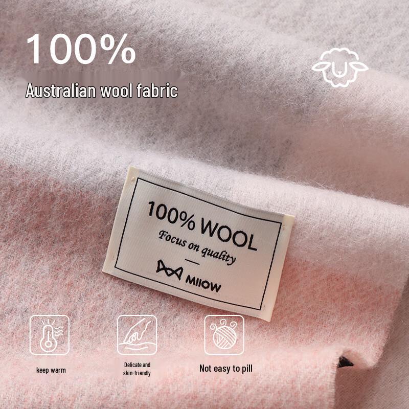 Mao Ren Women's 100% Wool Plaid Scarf