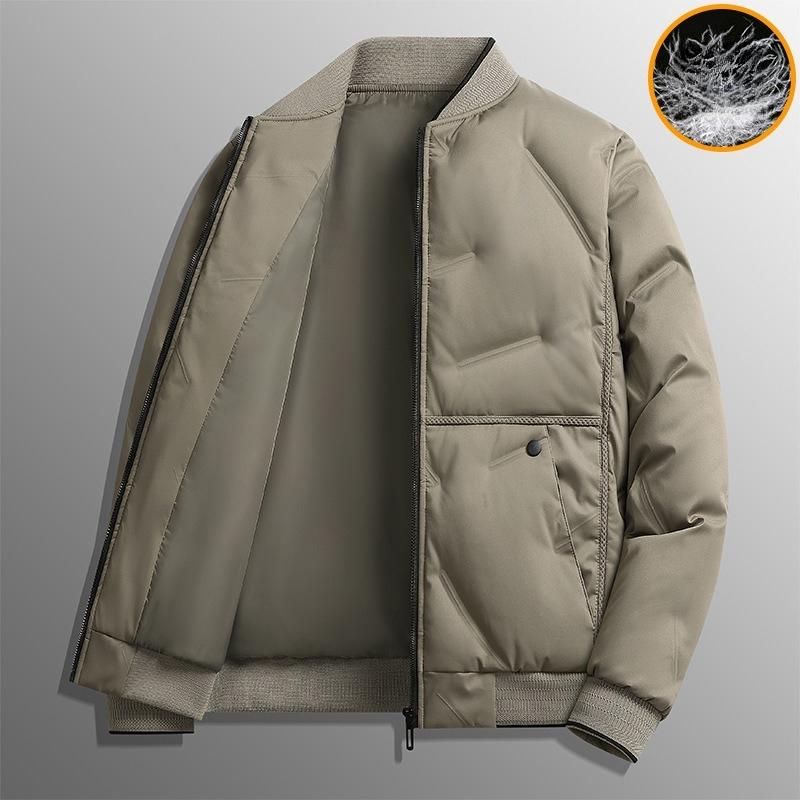 Down Jacket Men's Winter Fashion Baseball Collar Warmth Thickening Section of High-end Casual Comfortable and Versatile Jacket Men
