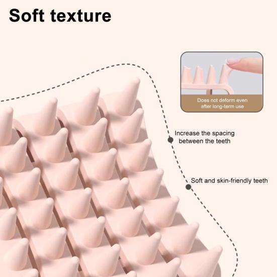 Brosse de Massage pour Shampooing Poils Doux en Silicone Soulage le Mal de Tête Pellicules Brosse de Lavage des Cheveux Outil de Massage Capillaire