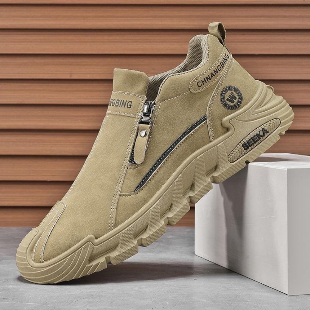 Chaussures de Travail Antidérapantes à Fermeture Éclair pour Homme Printemps Chaussures Décontractées Sportives Utilitaires Baskets