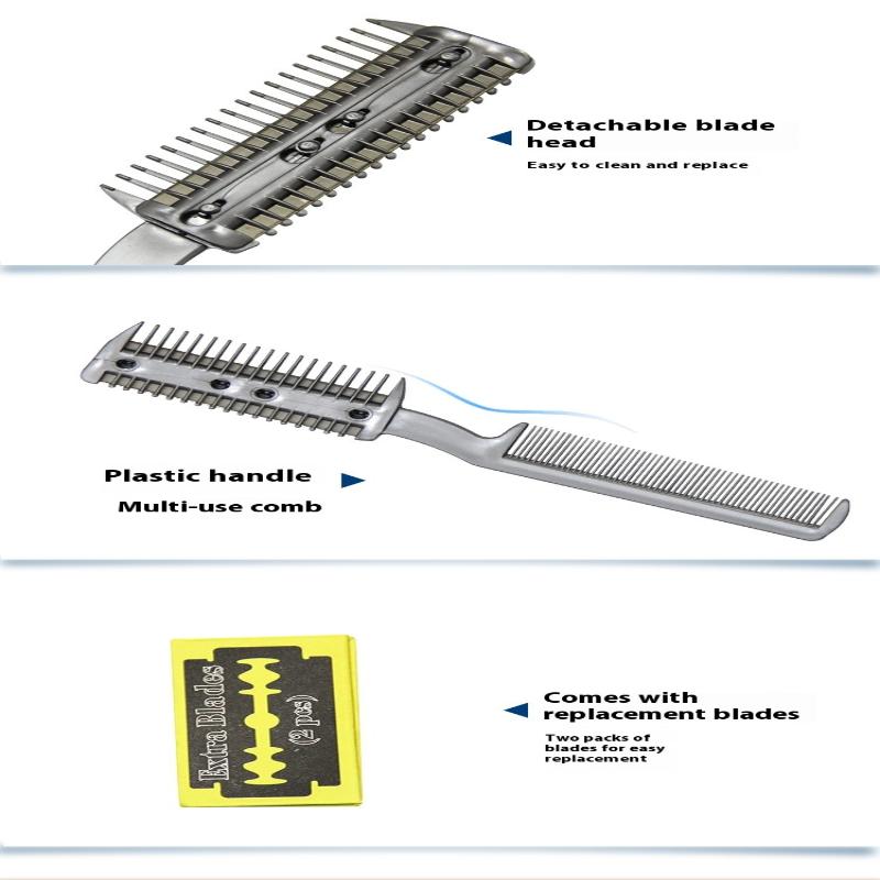 Pet Dog Hair Trimmer Comb Cutting Cut With 2 Blades Grooming Razor Thinning Dog Cat Combs Dog Cat Hair Remover Hair Brush Comb
