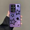 Phone Case For Samsung A56 A36 A26 A24 A16 A14 A12 A32 A50 A70 A22 A34 A54 A52 5G A06 4G Silver IMD Cover Style Stars Pattern