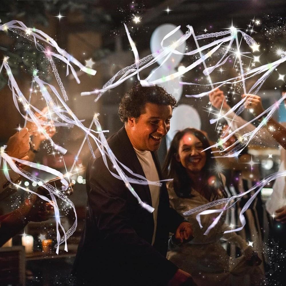 5PCS Glow Flash LED Light Up Fairy Sticks String Light Ribbon Hand Sticks Concert Raves