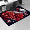 Elegant Swan with Red Roses Chair Mat Office Carpet, Oversized Rug for Home Decor, Gift, Suitable for Bedroom, Living Room, Various Rooms