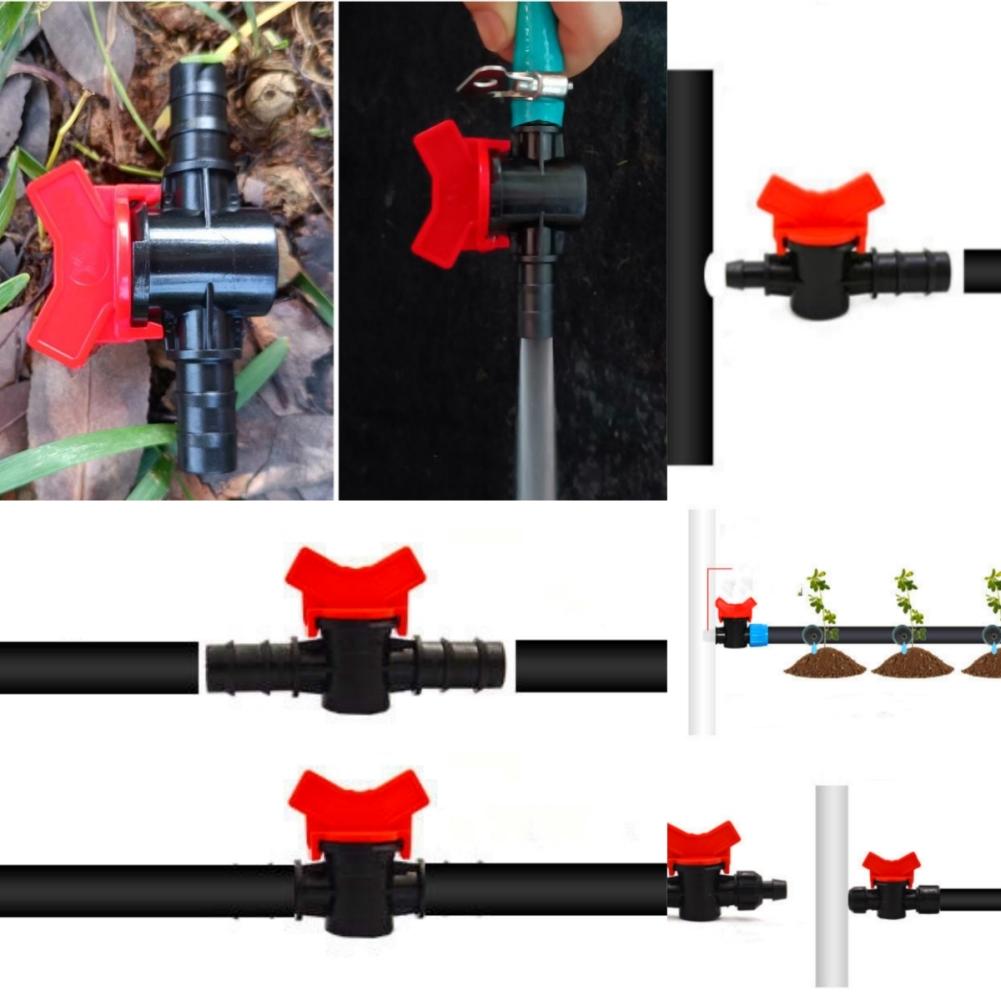 Pipe Valve Water Controller Bypass Valve Garden Tap Connector 1/4'' 3/8'' 1/2'' 5/8'' 3/4'' Tube Drip Irrigation Joint 1/10Pcs