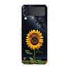 Phone Case For Samsung Galaxy Z Flip 3 4 5 Hard Folding Clear PC For Samsung Z Flip 6 Back Cover Beautiful Yellow Sunflower