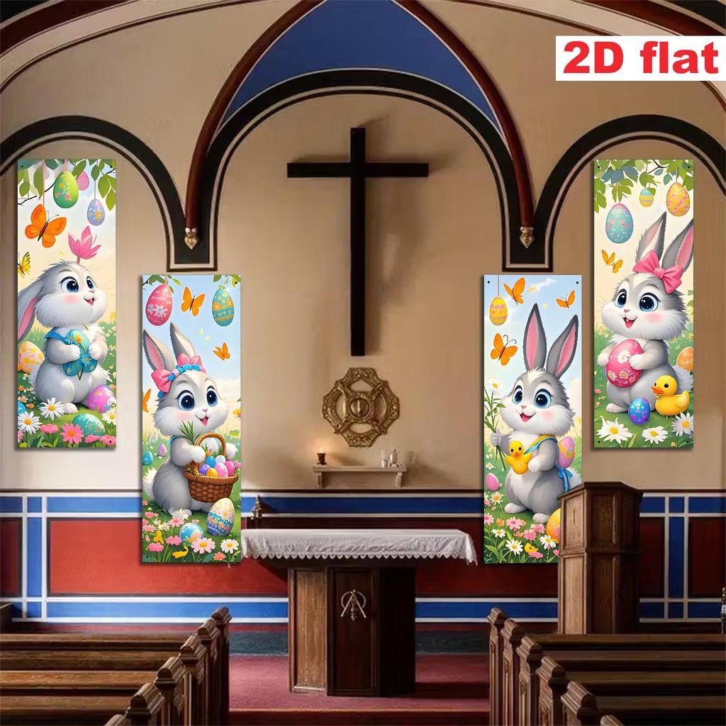 Easter Cartoon Rabbit Decor Set for Outdoors