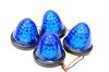 16 LED Side Bus Marker Lights Lamps for Waterproof Waterproof Blue Trucks, 24V, (4 Lights)