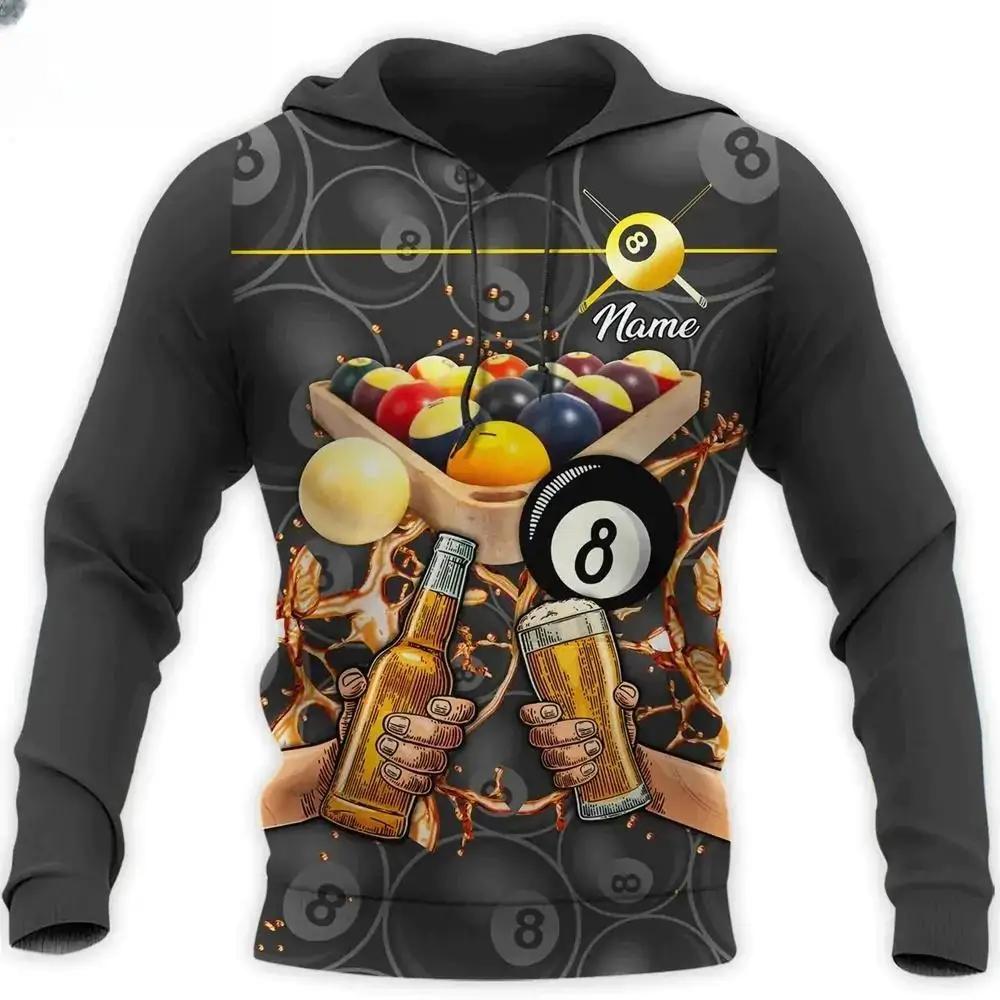 Supercool Mechanic Beer Billiards Skull Men' Hoodie Sweatshirt 3D Print Fashion Autumn And Winter Casual Coat Unisex Oversized C