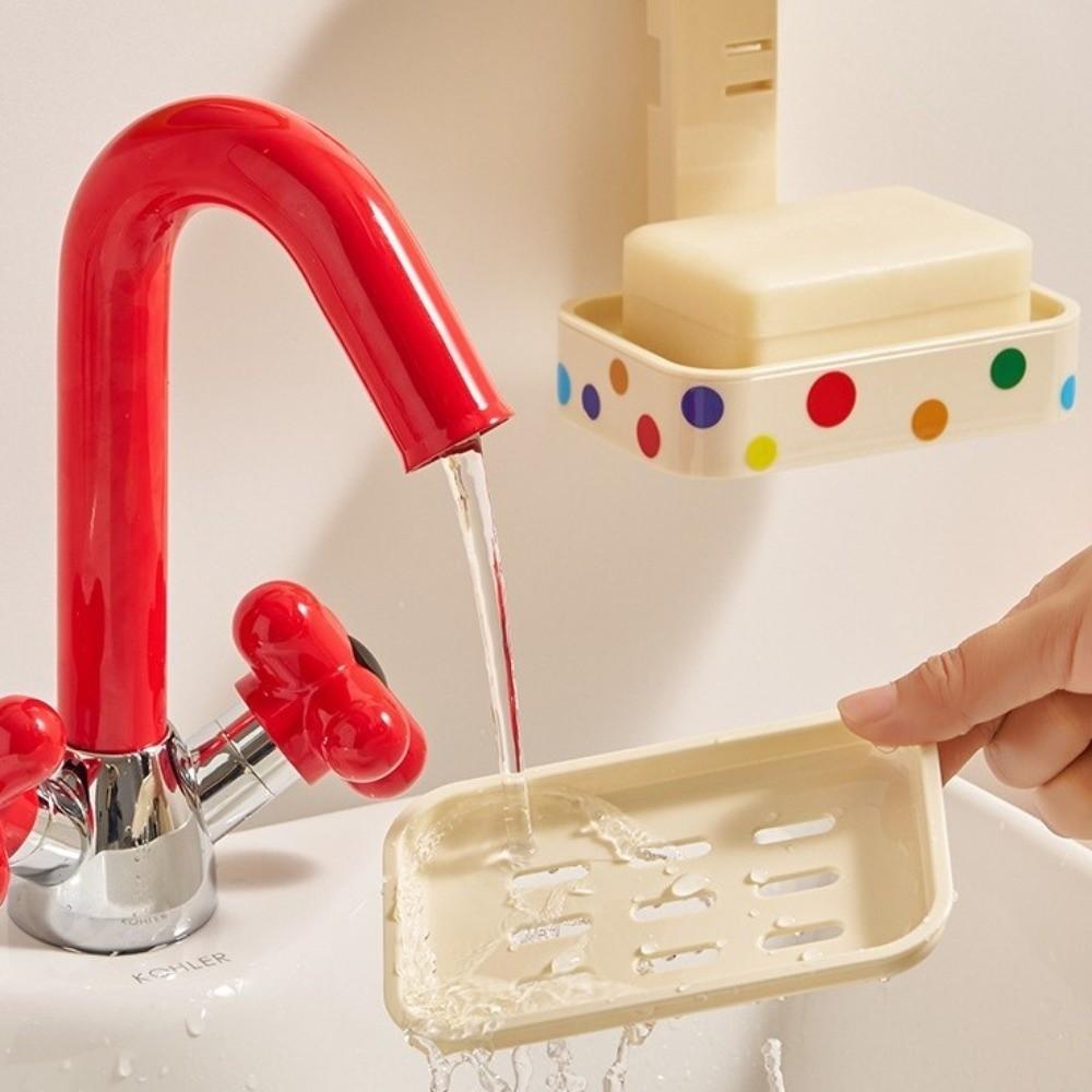 Quick Drain Wall Mounted Soap Storage Box Cartoon Soap Rack Drain Box Suction Cup Soap Box  Shower