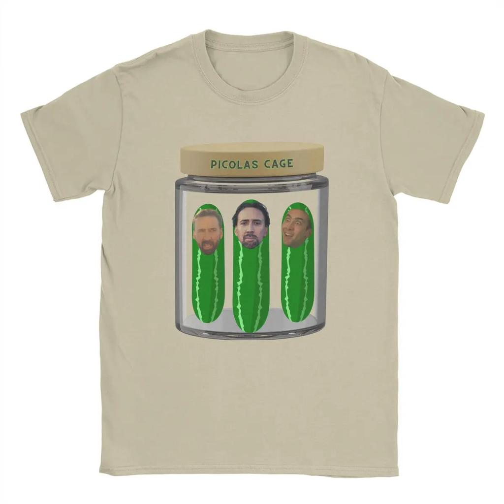 Herren-T-Shirt mit Nicolas-Cage-Motiv, Baumwoll-Top, lustiges Kurzarm-T-Shirt mit Rundhalsausschnitt, Geburtstagsgeschenk