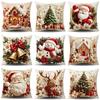 Soft Fabric Christmas Pillow Cover Square Sofa Pillow Case New Holiday Throw Cushion  Home Decor