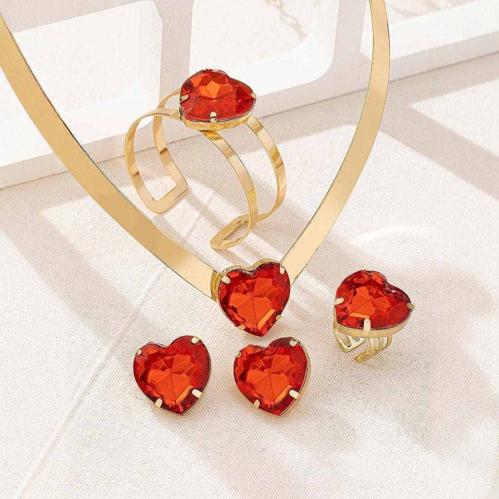 Fashion  Jewelry Set Necklace Bracelet Earrings Ring  For Women Ladies