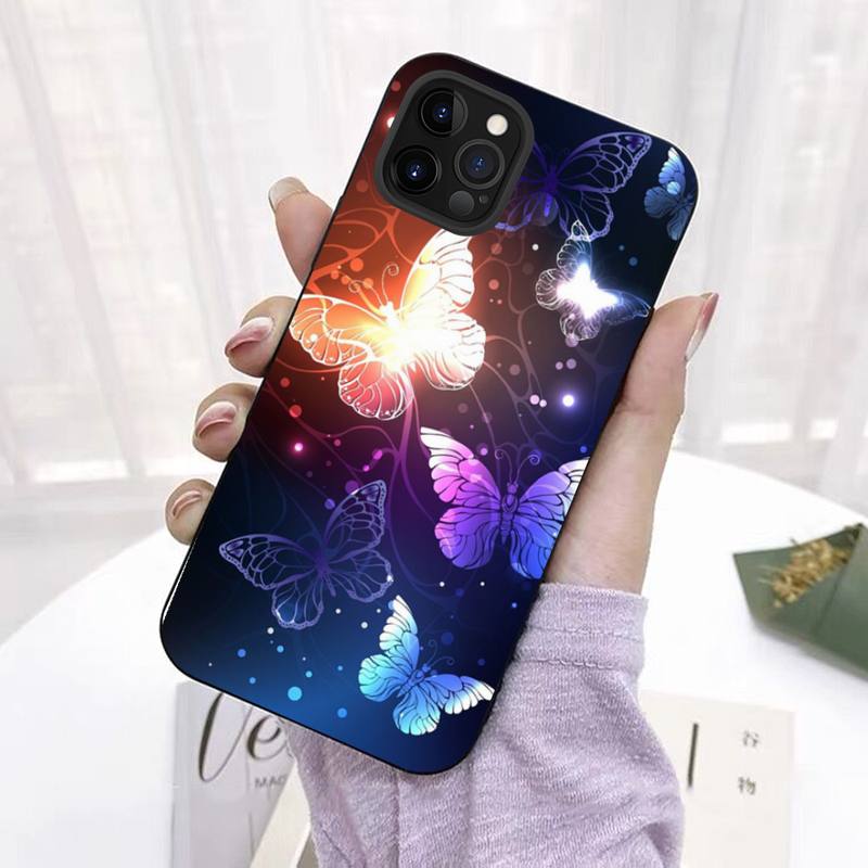 Süße bunte Schmetterlings-Telefonhülle für iPhone 11 12 13 Mini Pro Max 8 7 6 6S Plus X 5 SE 2020 XR XS Funda Case