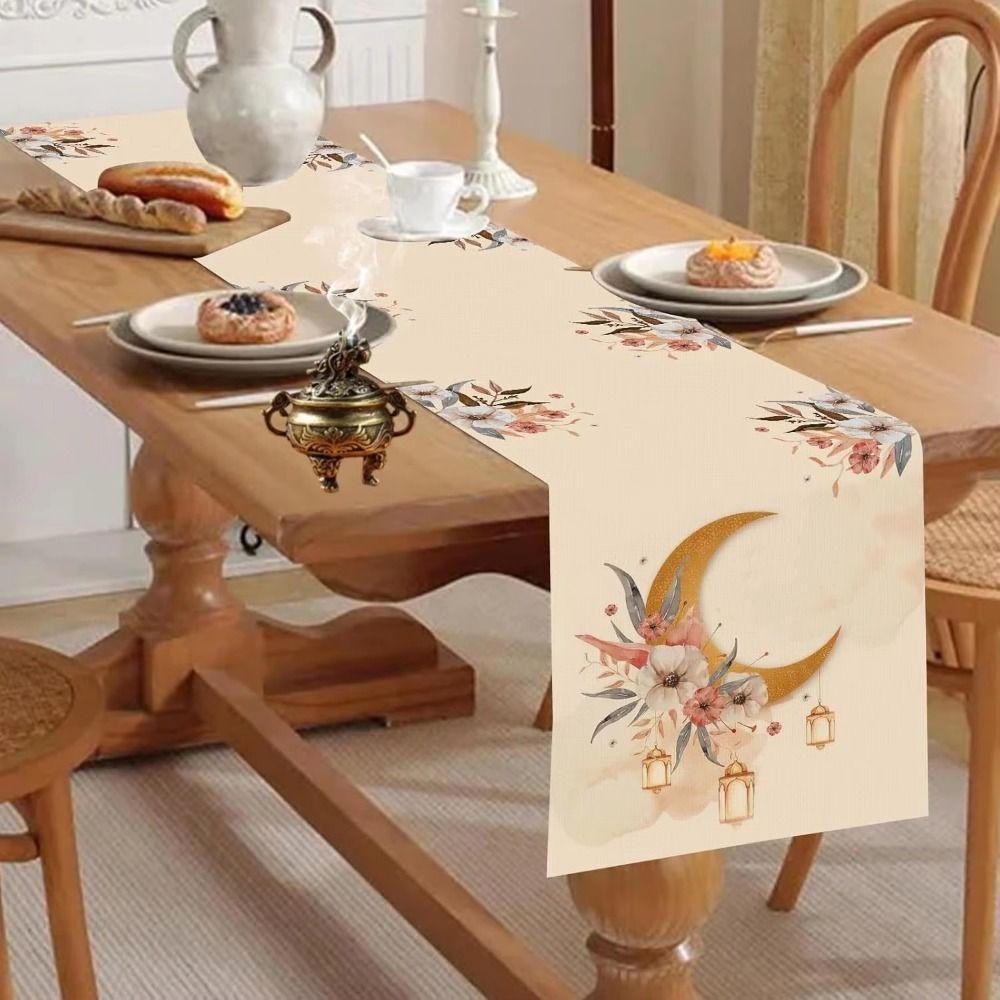 Vintage Ramadan Table Runner Washable Ramadan Decorations  Muslim Party Supplies