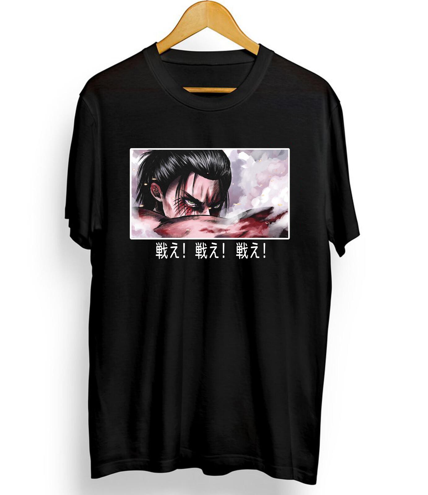 Eren Yeager Aot New T-shirt,Anime,Attack On Titan,Graphic Tee,black,white Unisex T-Shirt S
