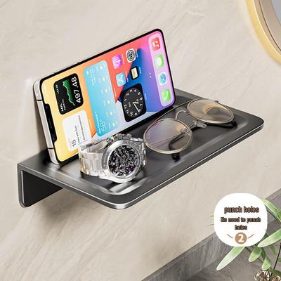 Stainless Steel Bathroom Shelf with Phone & Tissue Holder