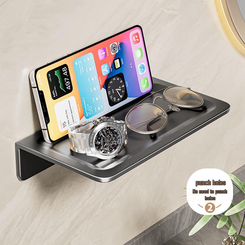 Stainless Steel Wall-Mounted Bathroom Phone & Tissue Holder