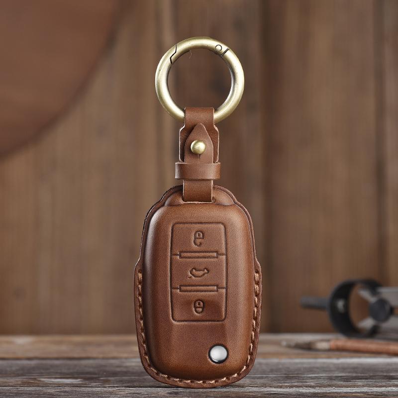 Suitable for VW Volkswagen Golf 7 MK7 Tiguan MK2 T-roc T-cross Skoda Octavia Leather KeysCase Protector