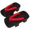 [narunaru] Women's Two-Toothed Paulownia Wood Geta Sandals, Black, for Cosplay, Costumes, Yukata, Festivals, Fireworks (24cm (22.5~24cm))