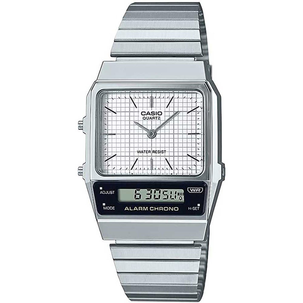 Casio Vintage Digital Analog Watch AQ-800E-7ADF Men s Silver