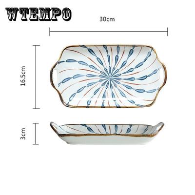 Tableware Bowl Plate Underglaze Ceramic Bowl Household Creative Rice Bowl Soup Bowl Noodle Bowl Fish Plate Rectangular Plate