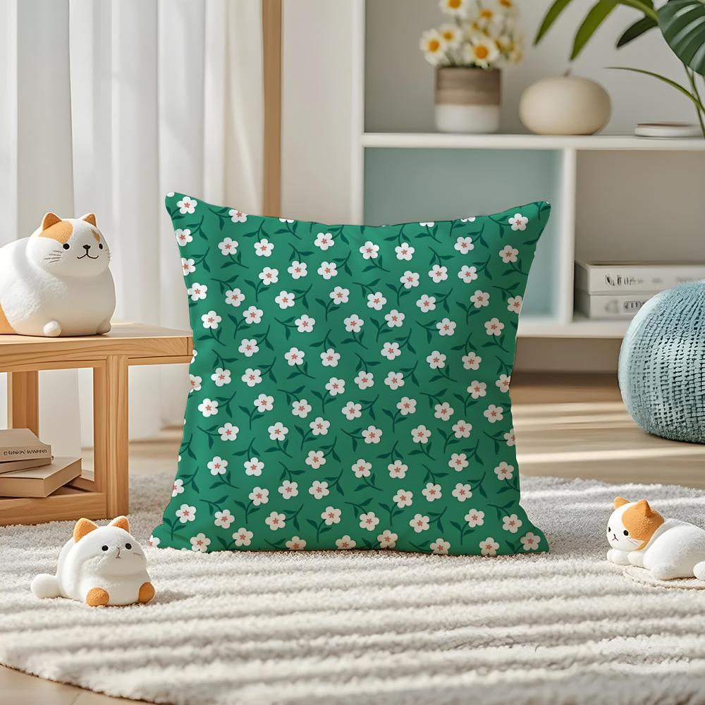 

Floral Pattern Pillow Case Silky Elegant Comfort Sofa Bed Invisible Zipper 30x30CM(12x12in)