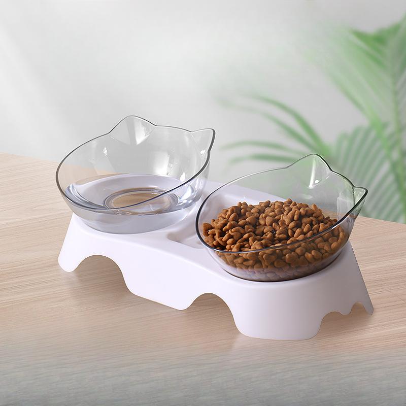 

Pet Feeding Bowl 15 Degree Tilt Detachable Drinking Basin for Cats and Dogs