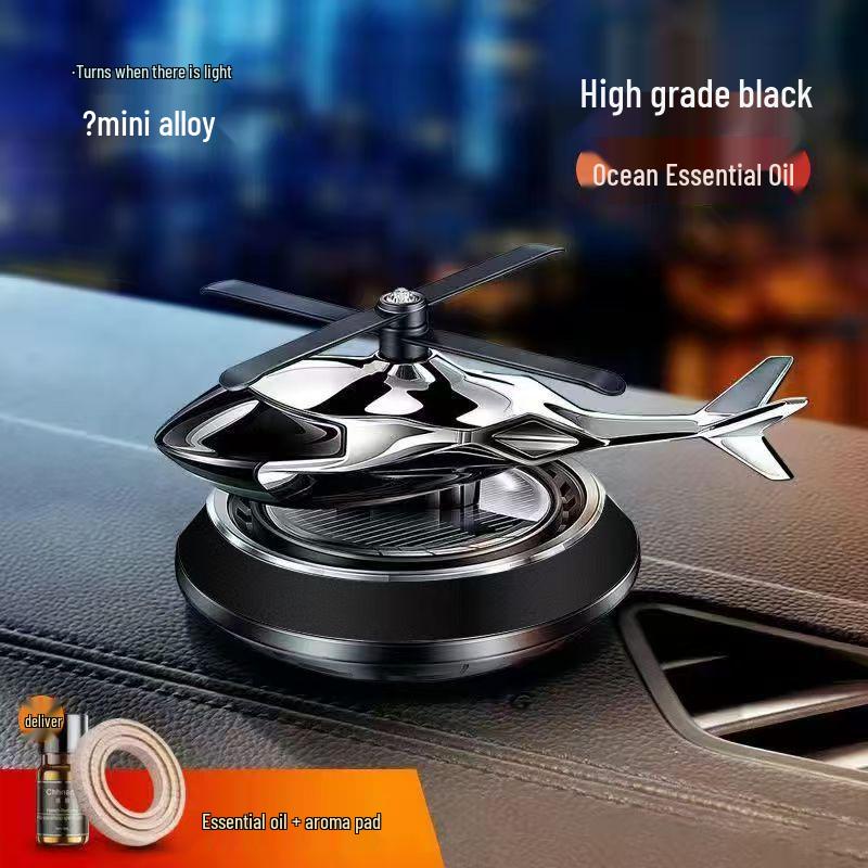 Solar-Powered Rotating Helicopter Car Air Freshener with Light Sensor