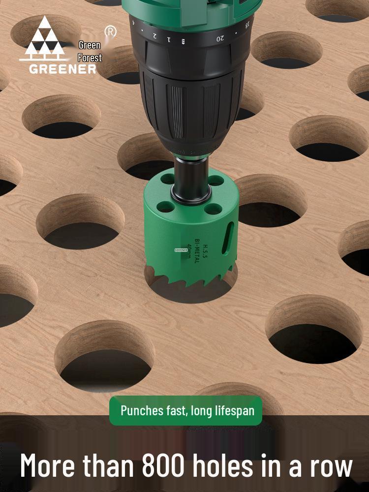 Green Forest Hole Saw Drill Bit for Metal, Wood, Plastic, and Gypsum Board