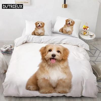 3D Dog Bedding Set For Bedroom Soft Modern Bedspreads Comefortable Kids Duvet Cover Quilt Cover And Pillowcase