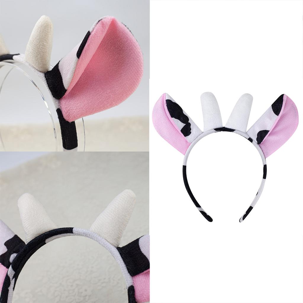 Cute Cartoon Cow Horn Headband Soft Fabric Elastic Design for Kids Teens and Adults Anime Lover Cosplay Event Accessory