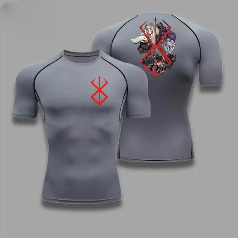 Guts Griffith Graphic Compression Shirts Men Gym Workout Running Tshirt Summer Athletic Quick Tees Tops Short Sleeve Rash Guard