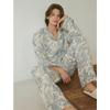 Lunaluz Men S Double Gauze Long Sleeve Collar pajamaS Set