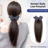 Élégant Postiche Queue de Cheval avec Nœud et Pince Attrape-Cheveux Longue Ondulée Dégradée Queue de Cheval Usage Quotidien