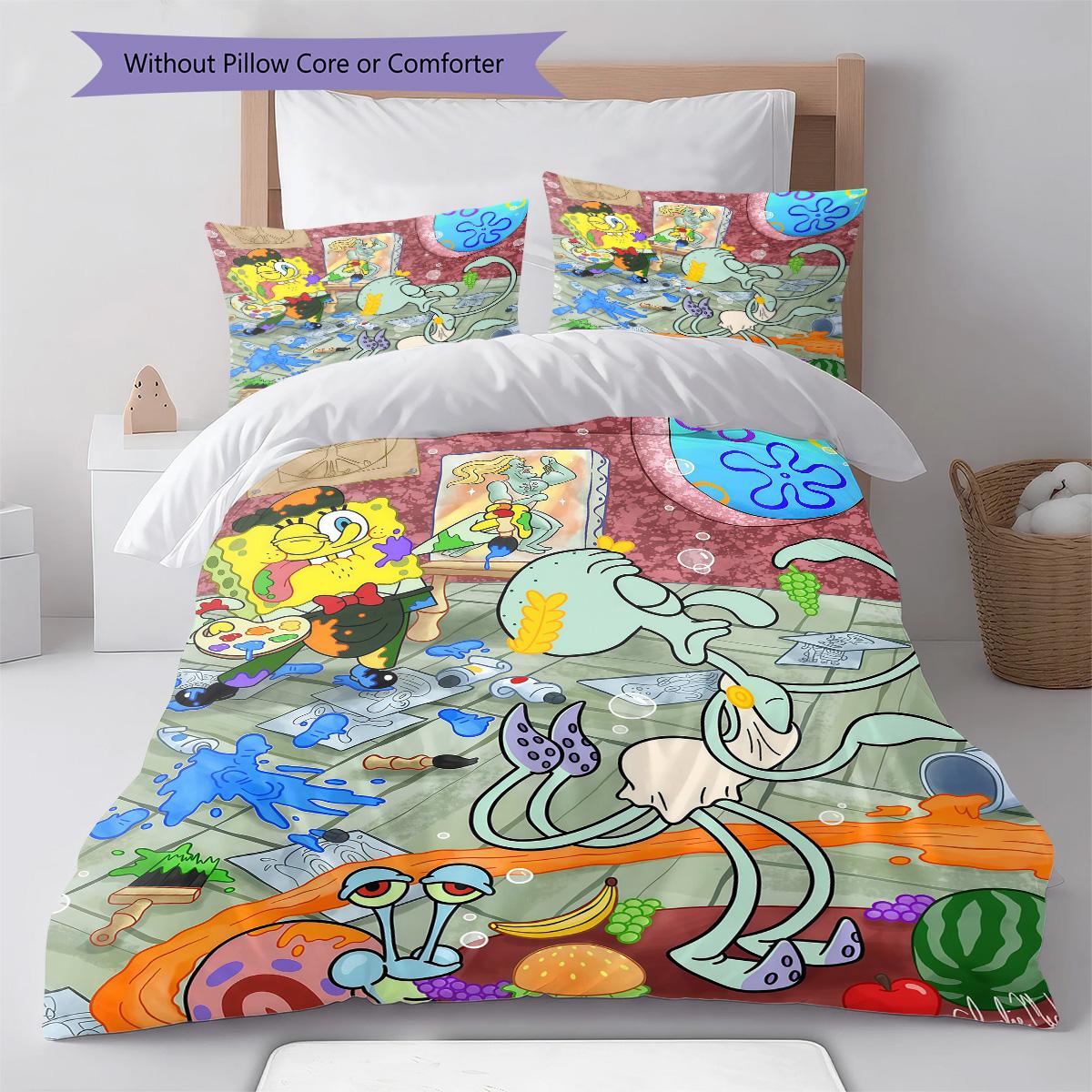 

Classic Anime RugPattern Bedding Quilt Set Quilt Cover Pillowcase Home Decoration Birthday Gift (1 * duvet cover + 2 * pillowcase, without core) 135x200cm