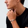 Vintage Klassisches Edelstahl-Kreuz Verstellbares Armband für Herren, Schwarzer Onyx Naturstein Perlenkette Armband, Trendiger Schmuck