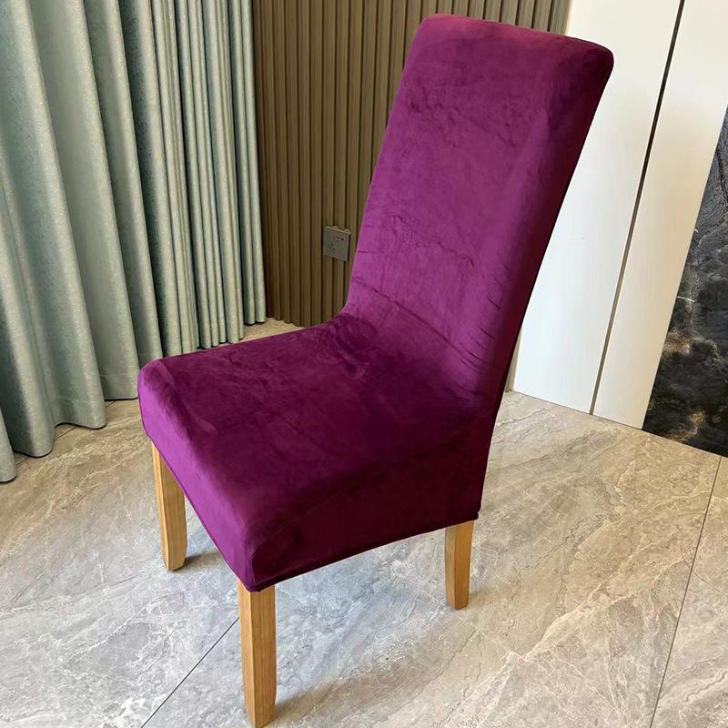 

Velvet Chair Cover Solid Color Desk Seat Protector Seat Slipcovers for Hotel Banquet Wedding Universal Size Home Decorative