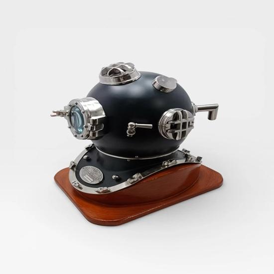 

Deep Sea Diver Helmet Mark V Black Finish Wooden Base Home Decor Birthday gift
