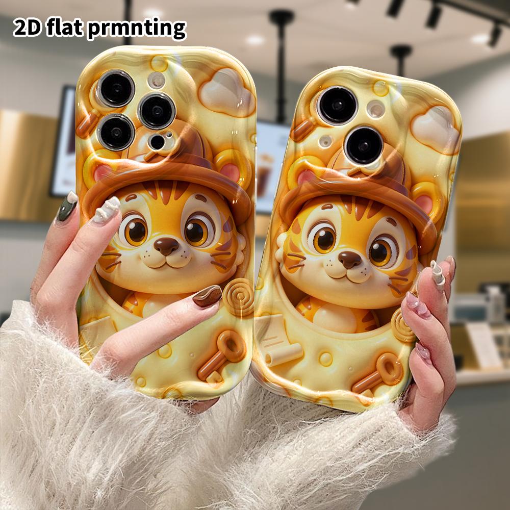 Phone Case: 2D flat design suitable for iPhone 18 17 16 15 14 13 Pro protective case, Detective Little Tiger, perfect Christmas and Halloween holiday
